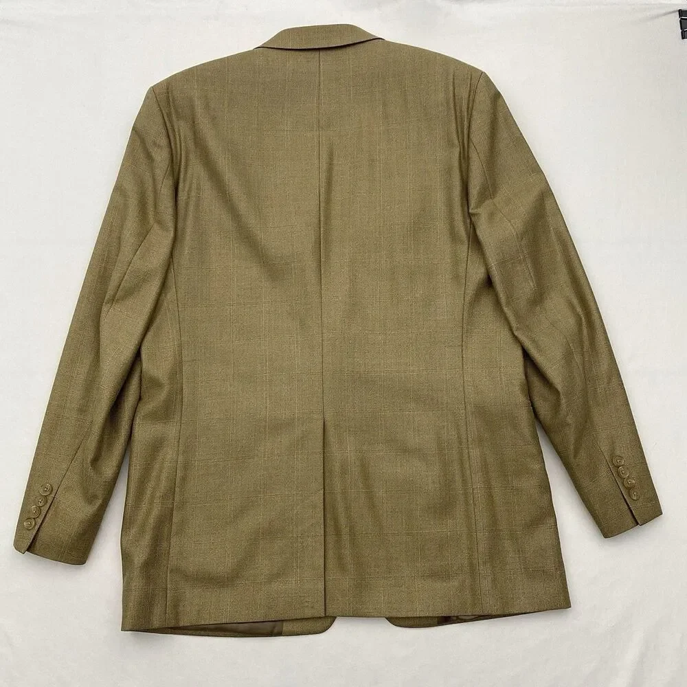 Lauren Ralph Lauren Blazer Sport Coat Silk Wool Single Vent Mens 42L Brown